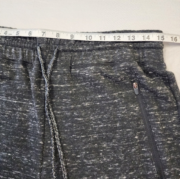 Men's Heather Greyish Black 3 Zip Pockets Drawstring Jogger Pants, sz SM - Picture 5 of 14